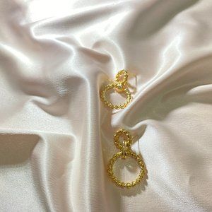 Gold chain link earrings